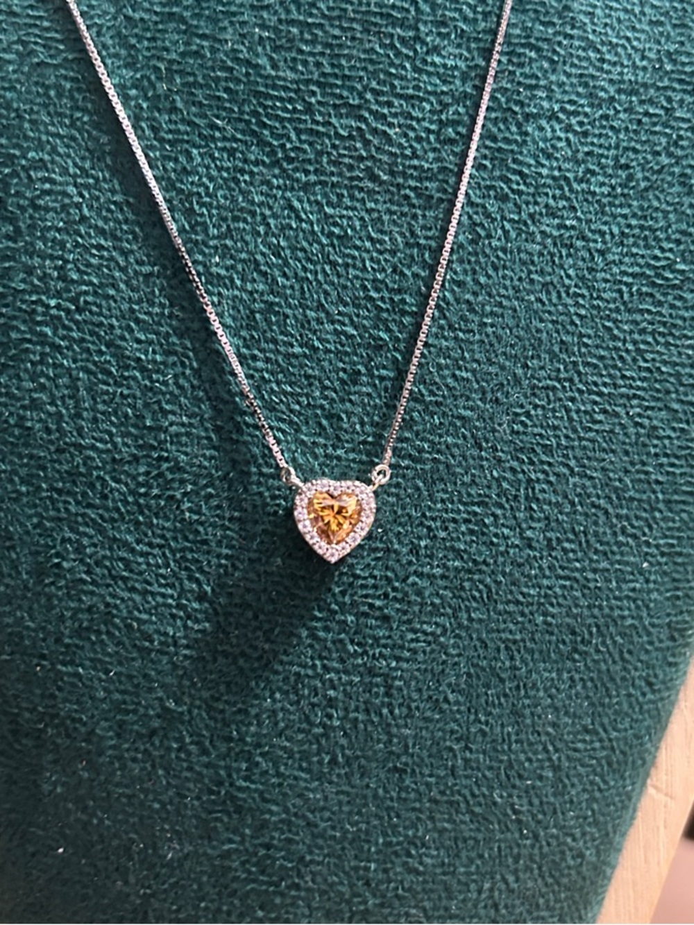 925 Silver Champagne Moissanite Necklace NWT & GRA certified